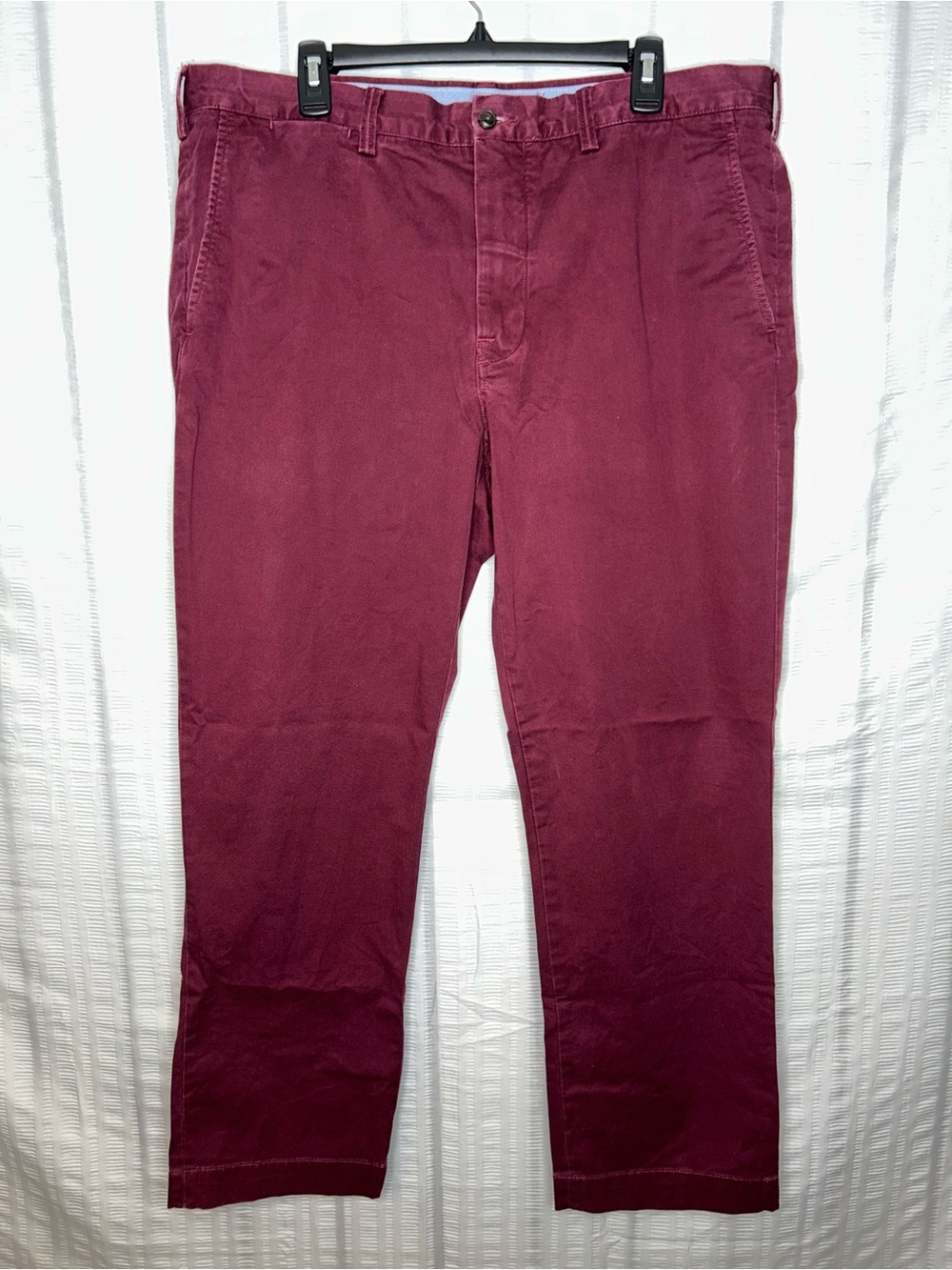 Polo Ralph Lauren Chino Pants Mens 38x30 Burgundy Stretch Straight Fit Blue Pony